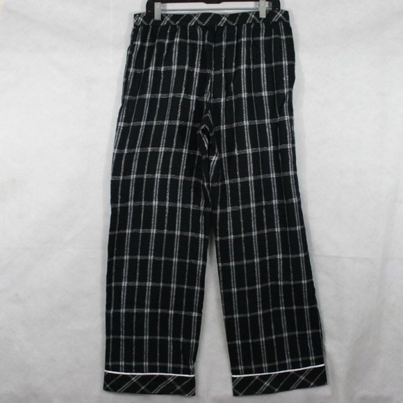 Vintage SecreTreasures Black Cotton Pajama Bottom w/ Glitter Silver Checks SZ M - Picture 3 of 8